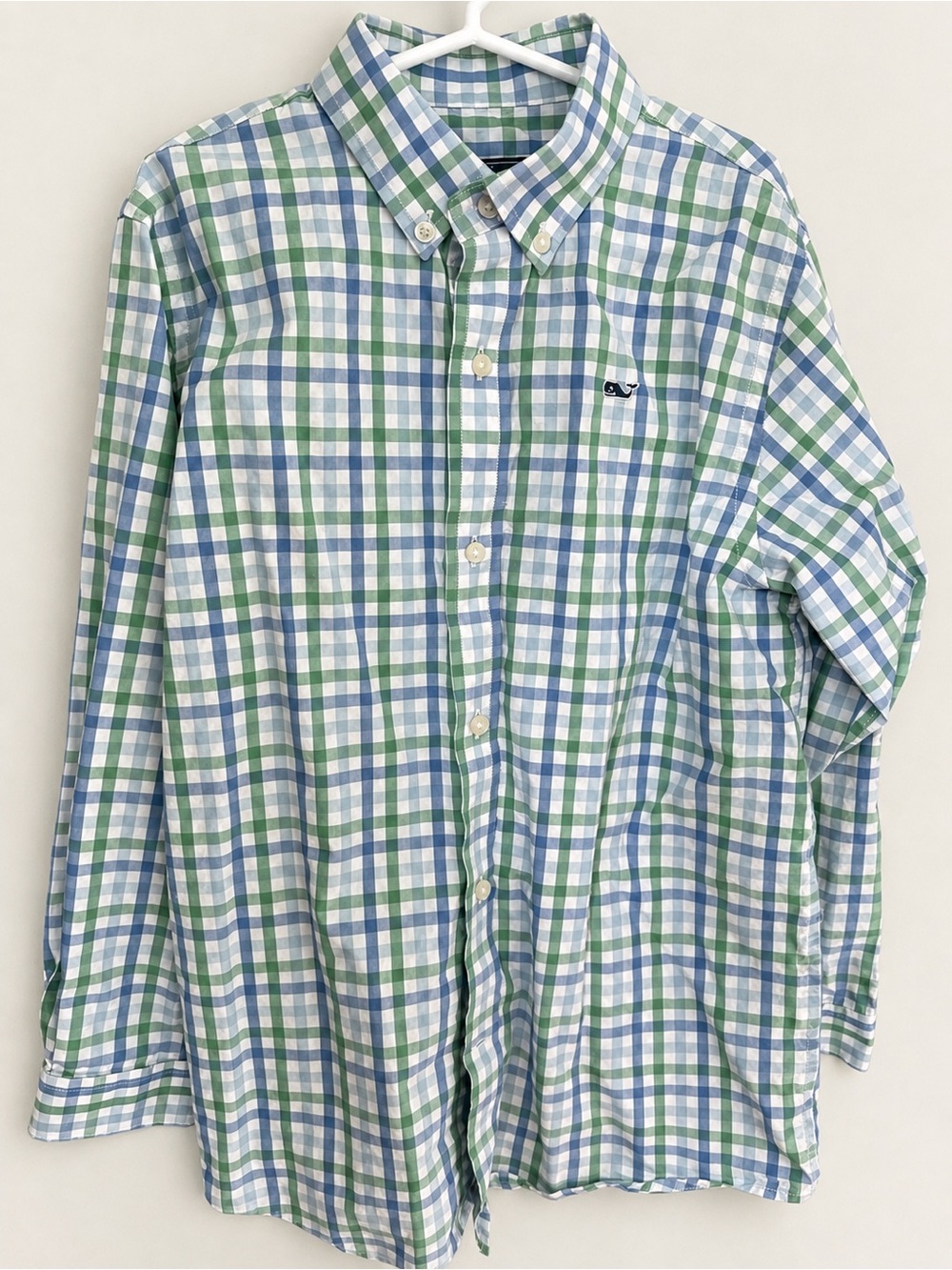 Vineyard Vines Blue & Green Plaid Button-Down Shirt SIZE 7